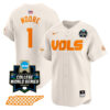 christian moore tennessee volunteers college baseball world series cream jersey