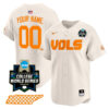 custom personalized tennessee volunteers college baseball world series cream jersey
