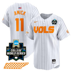 Billy Amick Tennessee Volunteers College Baseball World Series Jersey - Pinstripe
