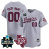 Custom Texas A&M College Baseball World Series Jersey - Gray