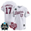 Jace Laviolette Texas A&M College Baseball World Series Jersey - White Pinstripe