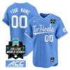 Custom North Carolina College Baseball World Series Jersey - Blue