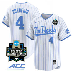 Anthony Donofrio North Carolina College Baseball World Series Jersey - White Pinstripe
