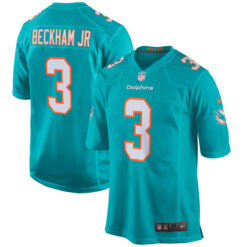 Odell Beckham Jr 3 Miami Dolphins Aqua Stitched Jersey