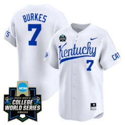 Devin Burkes Kentucky Wildcats College Baseball World Series Jersey - White