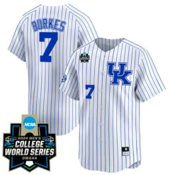 Devin Burkes Kentucky Wildcats College Baseball World Series Jersey - Pinstripe