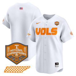 Tennessee Volunteers College Baseball World Series Champions Jersey - White