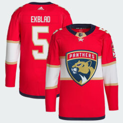 Alternative view of Aaron Ekblad Florida Panthers 2024 Stanley Cup Champions Jersey - Red
