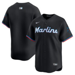 Miami Marlins Blank Black Alternate Limited Jersey - All Stitched