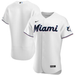 Miami Marlins Blank White Home Game Jersey - All Stitched