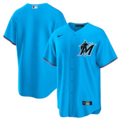 Miami Marlins Blank Blue Alternate Jersey - All Stitched