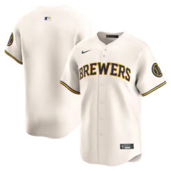 Milwaukee Brewers Blank Cream Home Limited Jersey - All Stitched