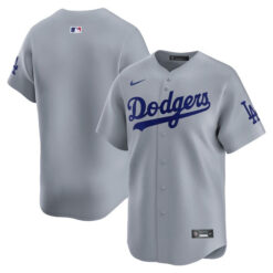 Los Angeles Dodgers Grey Road Limited Jersey - All Stitched