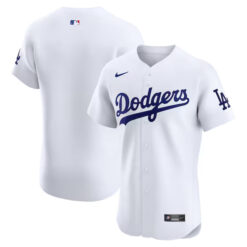 Los Angeles Dodgers White Home Elite Jersey - All Stitched