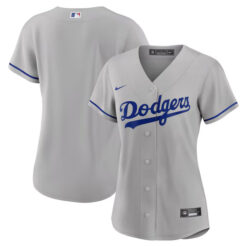 Alternative view of Los Angeles Dodgers Grey Road Jersey - All Stitched