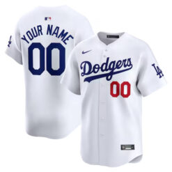 Custom Los Angeles Dodgers White Home Limited Jersey - All Stitched