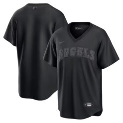Los Angeles Angels Triple Black Alternate Jersey - All Stitched