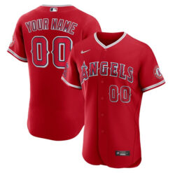 Custom Los Angeles Angels Red Alternate Elite Jersey - All Stitched