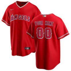 Custom Los Angeles Angels Red Alternate Jersey - All Stitched