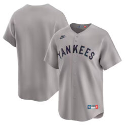 New York Yankees Blank Grey Cooperstown Throwback Limited Jersey - All Stitched