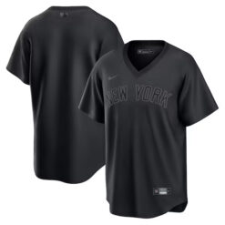 New York Yankees Blank Triple Black Fashion Jersey - All Stitched