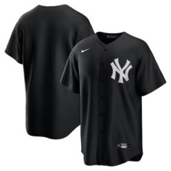New York Yankees Blank Black White Fashion Jersey - All Stitched