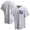 New York Yankees Blank White Cooperstown Throwback Jersey - All Stitched