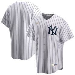 New York Yankees Blank White Cooperstown Throwback Jersey - All Stitched