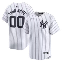 Custom New York Yankees White Home Limited Jersey - All Stitched