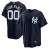 Custom New York Yankees Navy Alternate Jersey - All Stitched