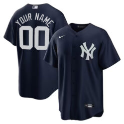 Custom New York Yankees Navy Alternate Jersey - All Stitched