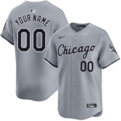 Custom Chicago White Sox Grey Away Limited Jersey - All Stitched