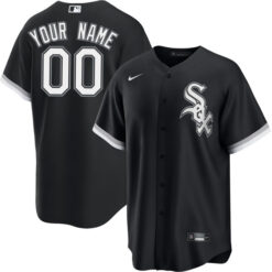 Custom Chicago White Sox Black Alternate Jersey - All Stitched