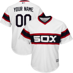 Custom Chicago White Sox White Throwback Pullover Jersey - All Stitched