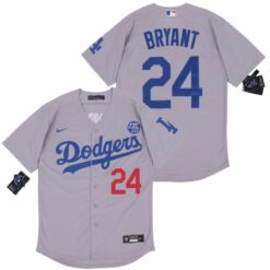 Kobe Bryant Los Angeles Dodgers Grey Jersey - All Stitched