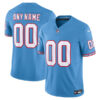 Custom Tennessee Titans Oilers Throwback Light Blue Vapor F.U.S.E Limited Jersey - All Stitched