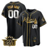Custom Atlanta Braves Outkast ATLiens Black Gold V1 Jersey - All Stitched