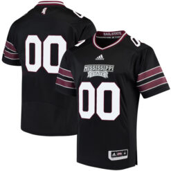 Alternative view of Custom Mississippi State Bulldogs Football Black Premier Jersey - All Stitched