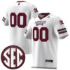 Custom Mississippi State Bulldogs Football White Premier Strategy Jersey - All Stitched