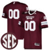 Custom Mississippi State Bulldogs Football Maroon Premier Jersey - All Stitched