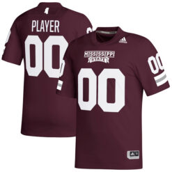 Alternative view of Custom Mississippi State Bulldogs Football Maroon Jersey - All Stitched