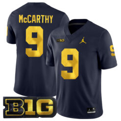 J.J. McCarthy Michigan Wolverines Football Navy Home Jersey - All Stitched