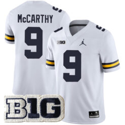 J.J. McCarthy Michigan Wolverines Football White Away Jersey - All Stitched