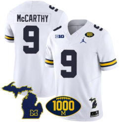 J.J. McCarthy Michigan Wolverines Football White Vapor F.U.S.E Limited Jersey - All Stitched