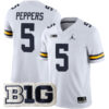 Jabrill Peppers Michigan Wolverines Football White Away Jersey - All Stitched