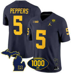 Jabrill Peppers Michigan Wolverines Football Navy Vapor F.U.S.E Limited Jersey - All Stitched