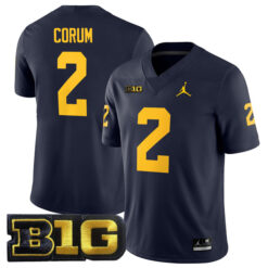Blake Corum Michigan Wolverines Football Navy Home Jersey - All Stitched