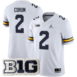 Blake Corum Michigan Wolverines Football White Away Jersey - All Stitched