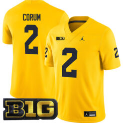 Blake Corum Michigan Wolverines Football All Maize Jersey - All Stitched