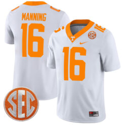 Peyton Manning Tennessee Volunteers Football White Away Game Jersey - All Stitched